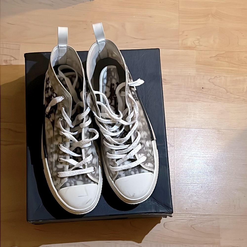 Dior White and Black Oblique Sneakers